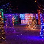 American Flag lit up for Rhema Christmas Lights Extravaganza